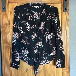 Floral Tie Front Blouse